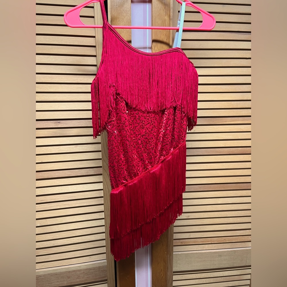 Red ballroom or jazz dance costume size XLC